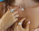Sculptural Leaf Ring, Botanical Statement Ring in Sterling Silver