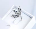 Sculptural Leaf Ring, Botanical Statement Ring in Sterling Silver
