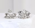 Sculptural Orchid Earrings, Floral Stud Earrings in Sterling Silver