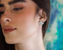 Sculptural Orchid Earrings, Floral Stud Earrings in Sterling Silver