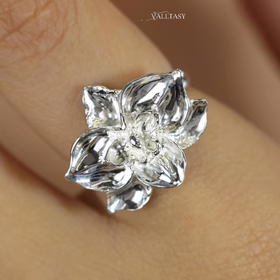 The Orchid Ring - Sculptural Orchid Ring, Flower Ring in Sterling Silver The Orchid Ring - Sculptural Orchid Ring, Flower Ring in Sterling Silver
