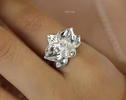 Sculptural Orchid Ring, Flower Ring in Sterling Silver