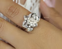 Sculptural Orchid Ring, Flower Ring in Sterling Silver