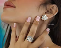 Sculptural Orchid Ring, Flower Ring in Sterling Silver