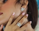 Sculptural Orchid Ring, Flower Ring in Sterling Silver