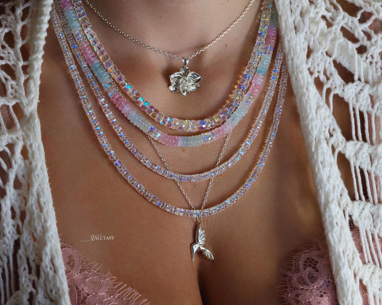 Colibri Sterling Silver Pendant on a Chain, Sculptural Hummingbird Charm