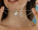 Sculptural Pendant with a Hummingbird or Orchid Flower, Handcrafted in Sterling Silver