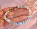Solid Gold 14K Madagascar Rainbow Moonstone Bracelet