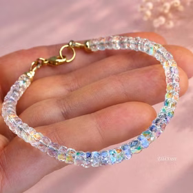 The Magic Bracelet - Solid Gold 14K Madagascar Rainbow Moonstone Bracelet The Magic Bracelet - Solid Gold 14K Madagascar Rainbow Moonstone Bracelet