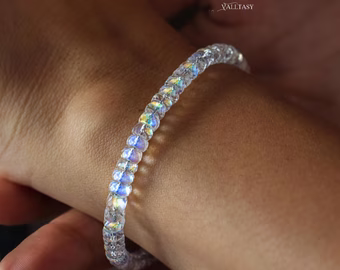 Madagascar Rainbow Moonstone Bracelet in Gold Filled or Silver