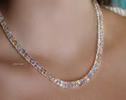 Solid Gold 14K Madagascar Rainbow Moonstone Necklace
