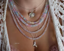 Madagascar Rainbow Moonstone Necklace in Gold Filled or Silver