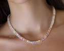 Madagascar Rainbow Moonstone Necklace in Gold Filled or Silver