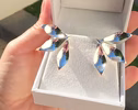 Sculptural Leaf Earrings, Floral Stud Earrings in Sterling Silver