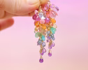 Rainbow Pastel Multi Gemstone Cluster Earrings in Gold Filled