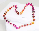 Solid Gold 14K Multi Gemstone Necklace Wire Wrapped in Gold, Gemmy Necklace, Colorful Multi Stone Necklace