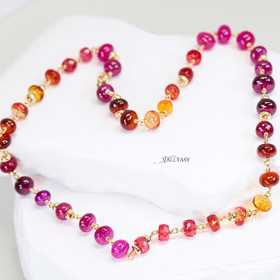 The Sunset Necklace - Solid Gold 14K Multi Gemstone Necklace Wire Wrapped in Gold, Gemmy Necklace, Colorful Multi Stone Necklace The Sunset Necklace - Solid Gold 14K Multi Gemstone Necklace Wire Wrapped in Gold, Gemmy Necklace, Colorful Multi Stone Necklace