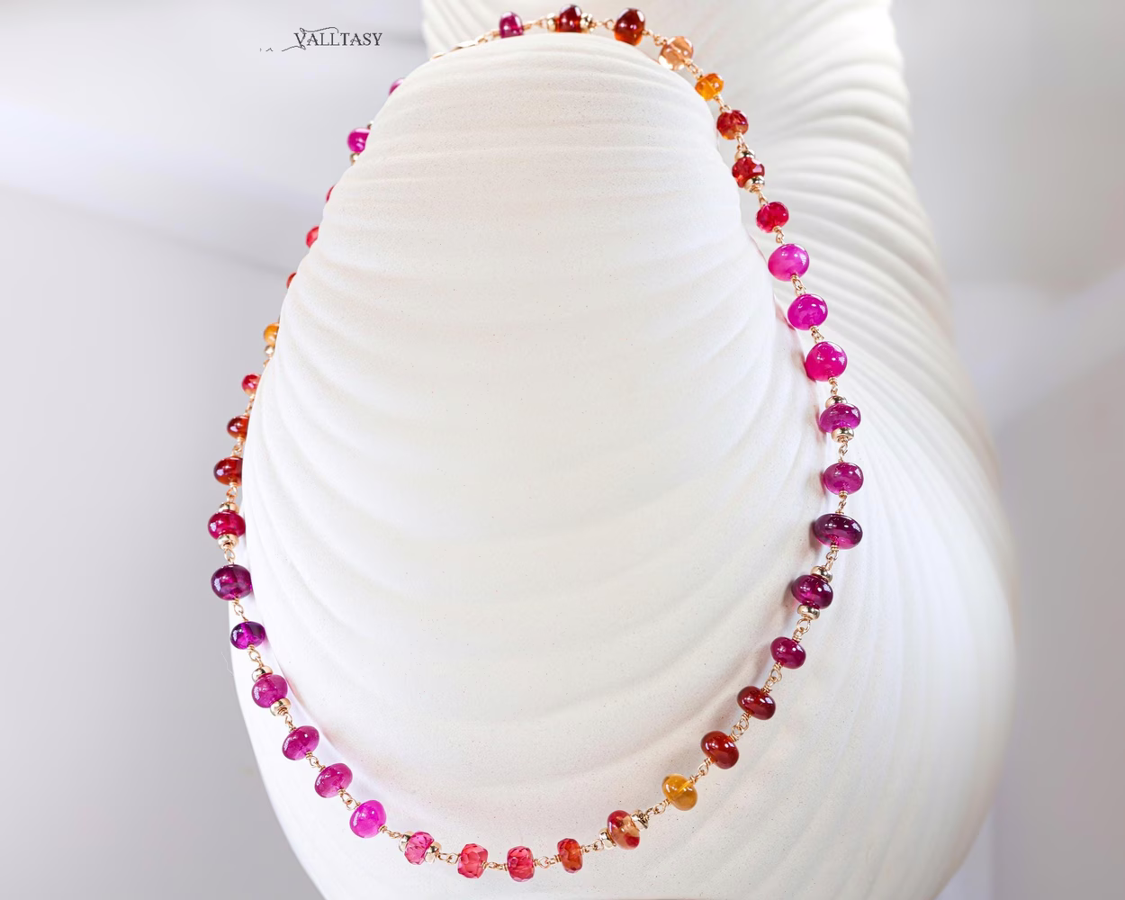 Solid Gold 14K Multi Gemstone Necklace Wire Wrapped in Gold, Gemmy Necklace, Colorful Multi Stone Necklace